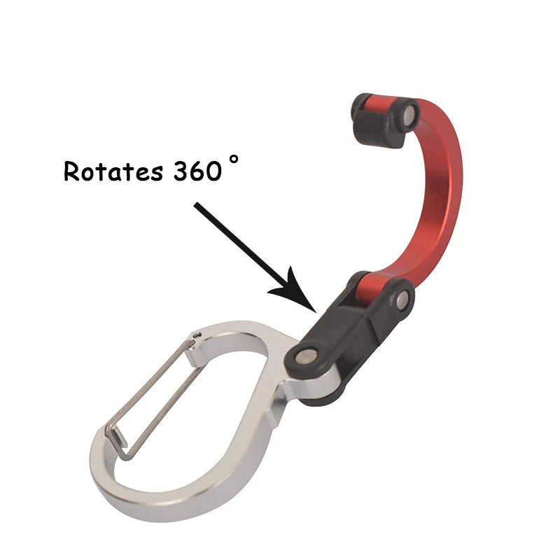Multifunktionaler Hybrid Karabiner Clip mit 360 Grad Drehbarer Schnalle