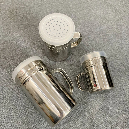 Edelstahl Gewürzstreuer mit Griff für Pfeffer Salz Zucker Küche