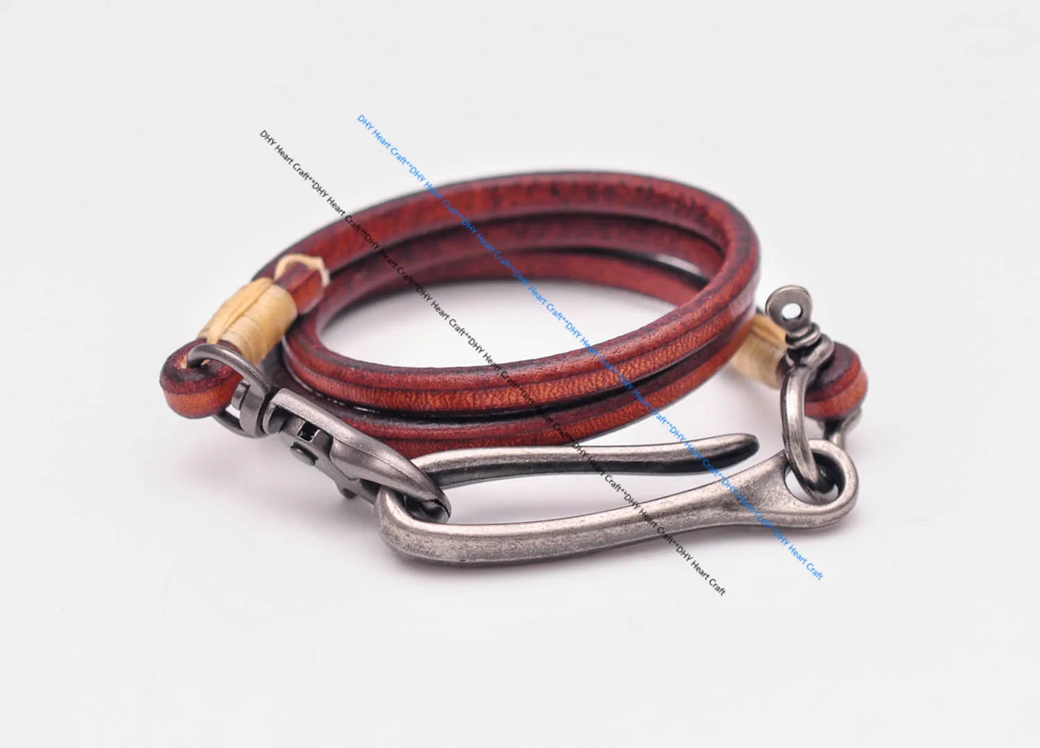 Handgemachter brauner Leder Schlüsselanhänger lange Brieftaschenkette-Yabubest - Home & More