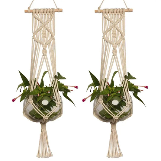 Handgemachter Makramee Blume Topf Aufhänger für Wand- und Gartendeko