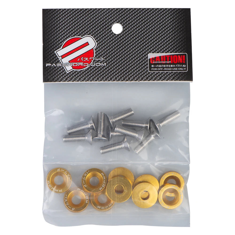 10x M6 Universal Schrauben Set für Auto Styling Kotflügel - Kennzeichen