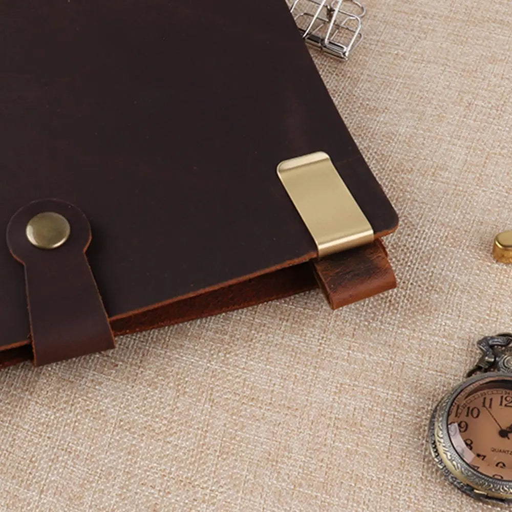 Edler Metall Leder Stifthalter für Notizbücher und Tagebücher