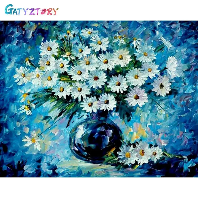 Gatyztory 40x50cm Ölgemälde durch Zahlen Blumen Leinwand