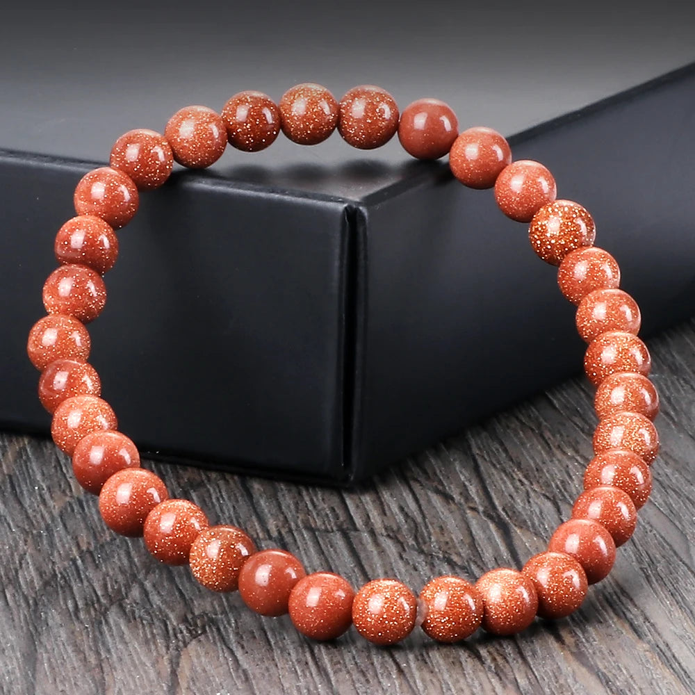 Natur Sandstein Armband mit Quarz Perlen Verstellbarer Handgelenkschmuck
