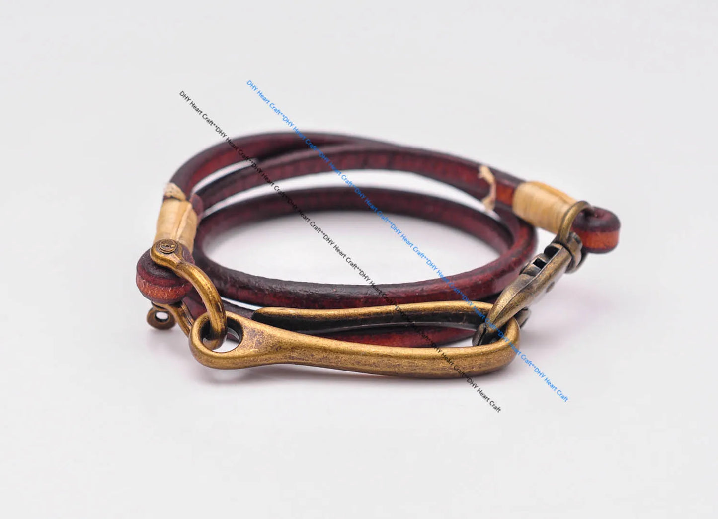 Handgemachter brauner Leder Schlüsselanhänger lange Brieftaschenkette-Yabubest - Home & More