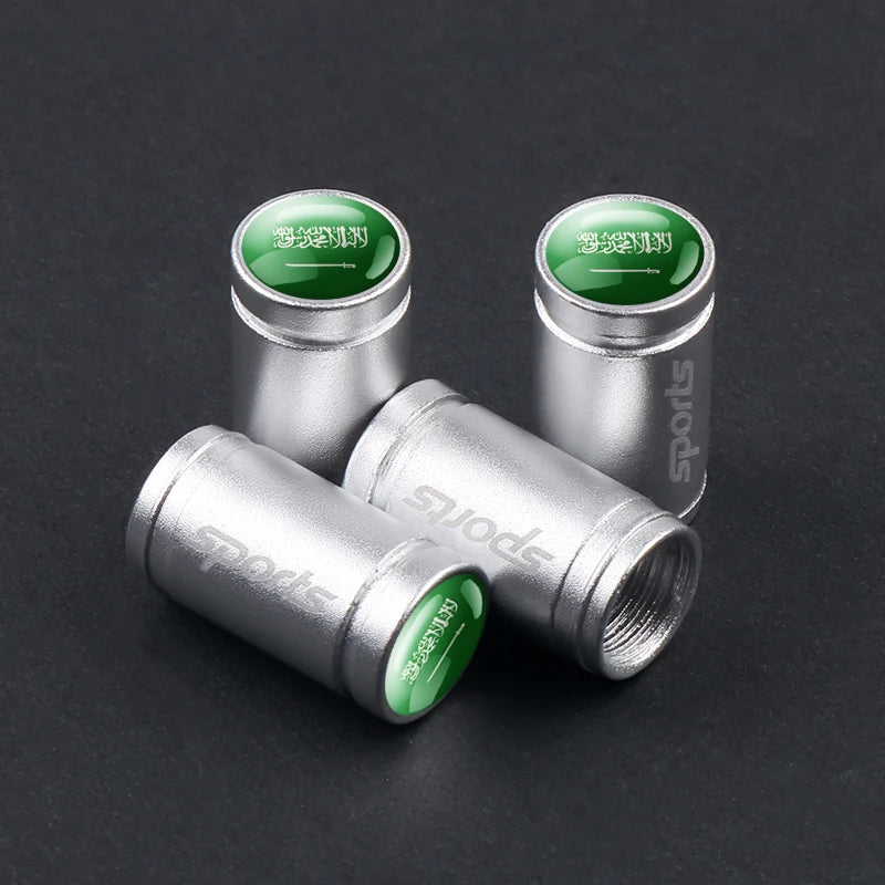 4er Set Aluminium Ventilkappen mit Länderflaggen Auto Reifen Zubehör