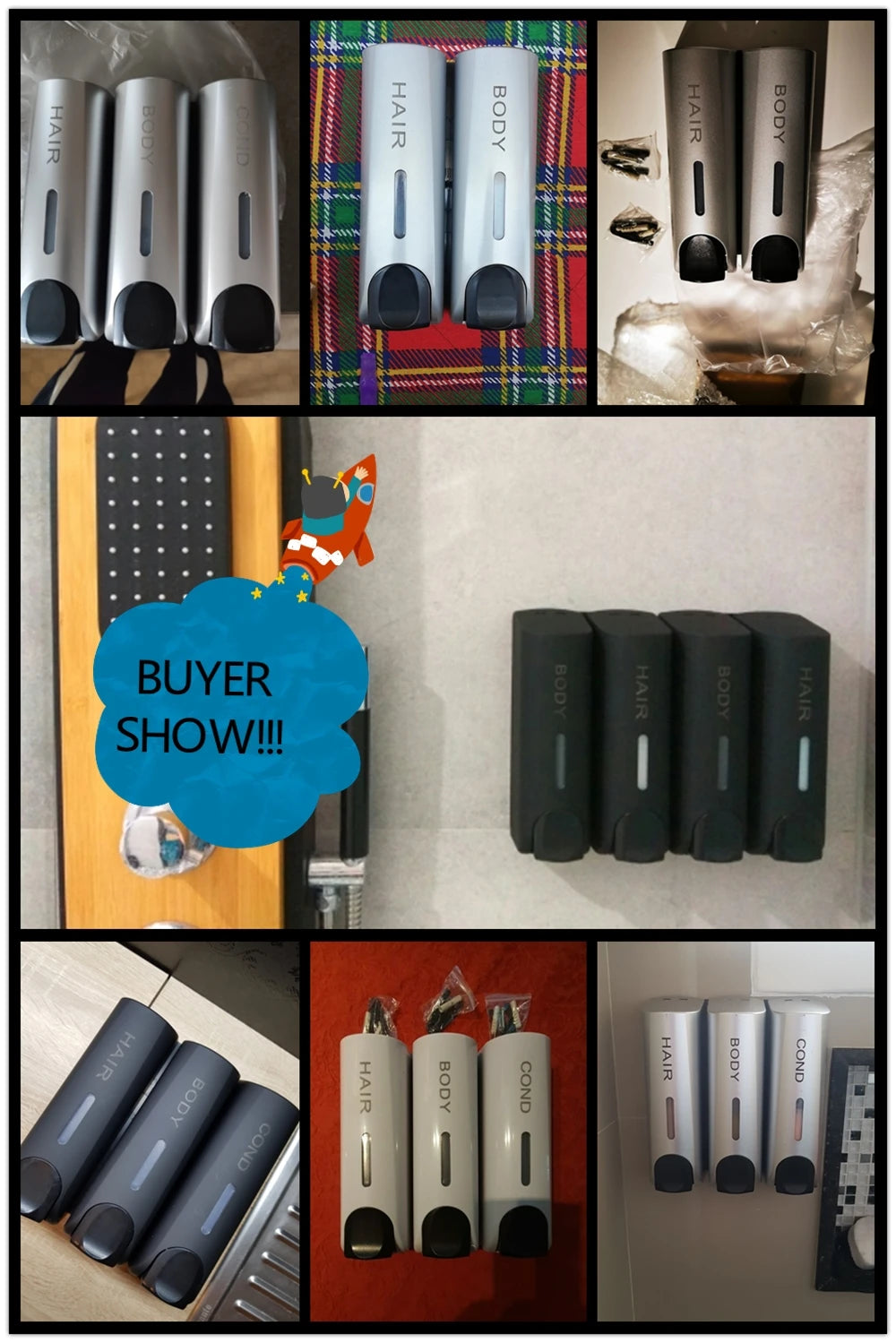 Wandmontierter Seifenspender 350ml für Bad & Dusche