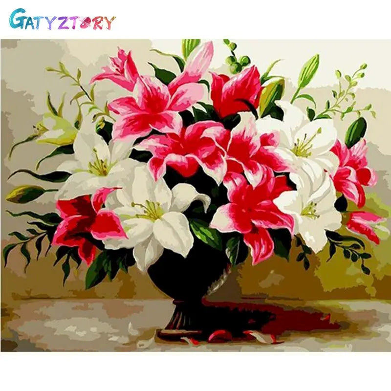 Gatyztory 40x50cm Ölgemälde durch Zahlen Blumen Leinwand