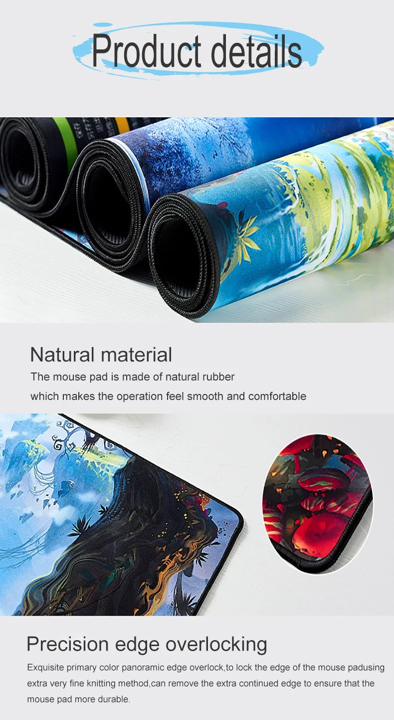 Großes XXL Mauspad mit persischem Design Naturkautschuk rutschfest