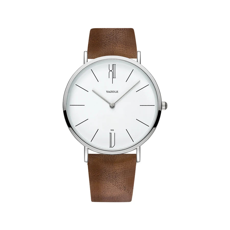 Elegante Herren Quarz Armbanduhr Lederarmband Business - Casual