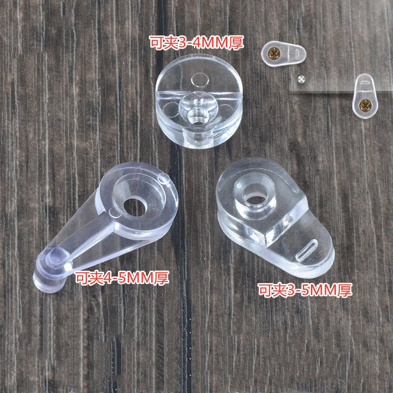 20x Transparente Kunststoff Glas Retainer Clips mit Schrauben für Möbel