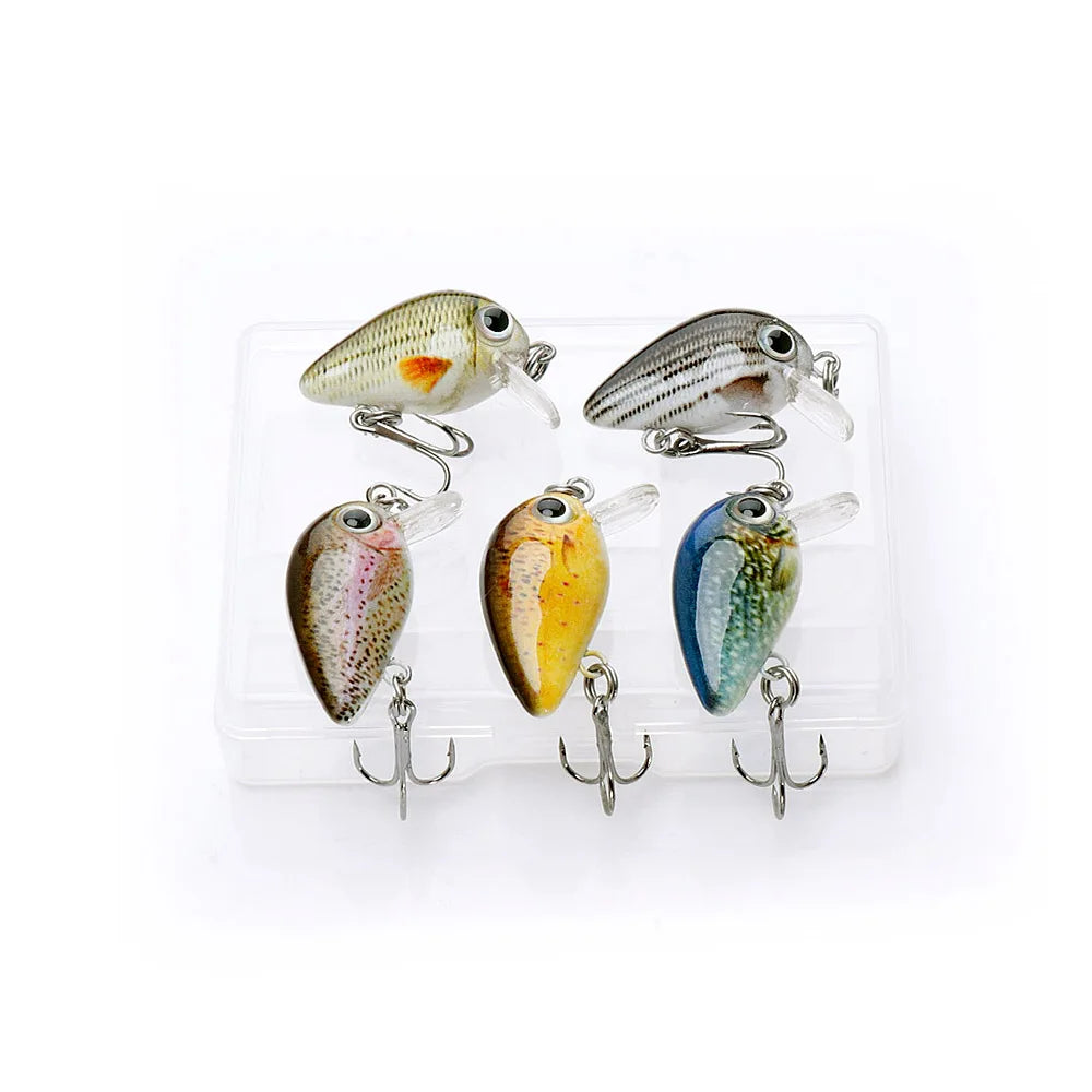 5 Mini Schwimmköder 3cm 1,5g Wobbler Köder für Süßwasser Angeln
