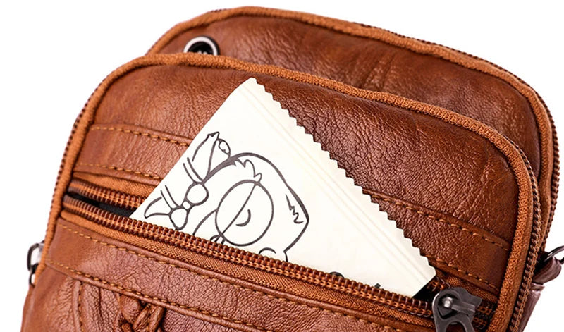 Vintage PU Leder Umhängetasche für Frauen kleine Crossbody Tasche