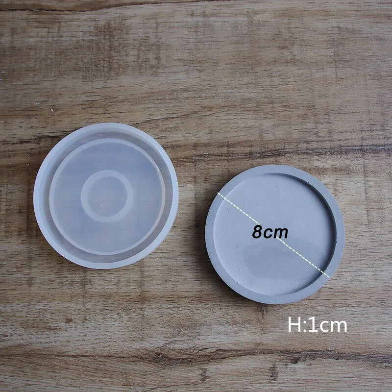 Runde Silikonform für Beton Untersetzer Schmuckschalen Gießen DIY