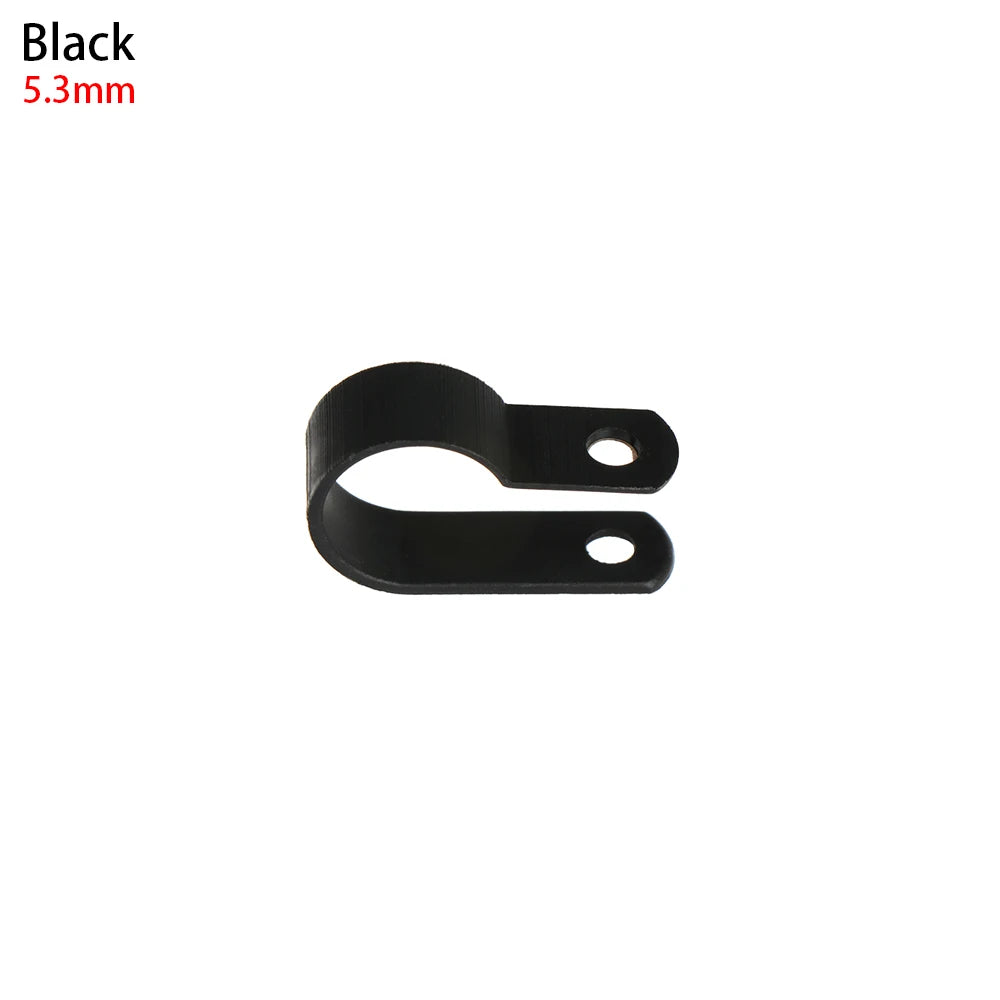 100x R-Typ Nylon Kabelklemmen Schwarz – Kabel Befestigung - Organisation