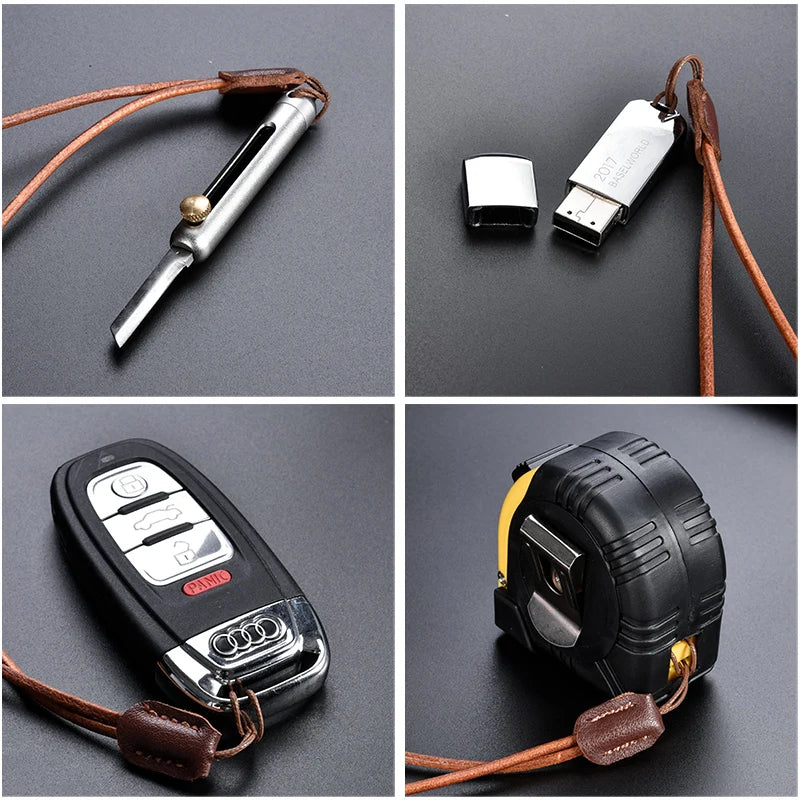 Echtes Leder Auto Schlüsselanhänger Handgewebtes Seil 13 bis 45 cm