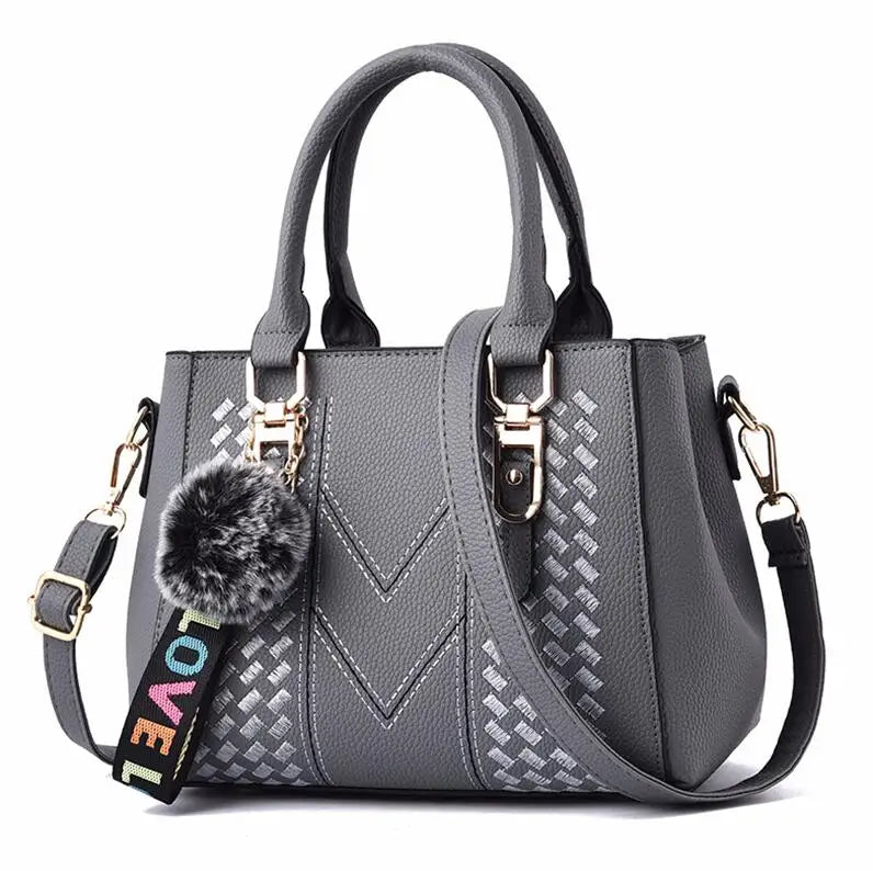 Elegante Damen Messenger Bag mit Stickerei - Haarball – weich, vielseitig - sicher Verschlossen