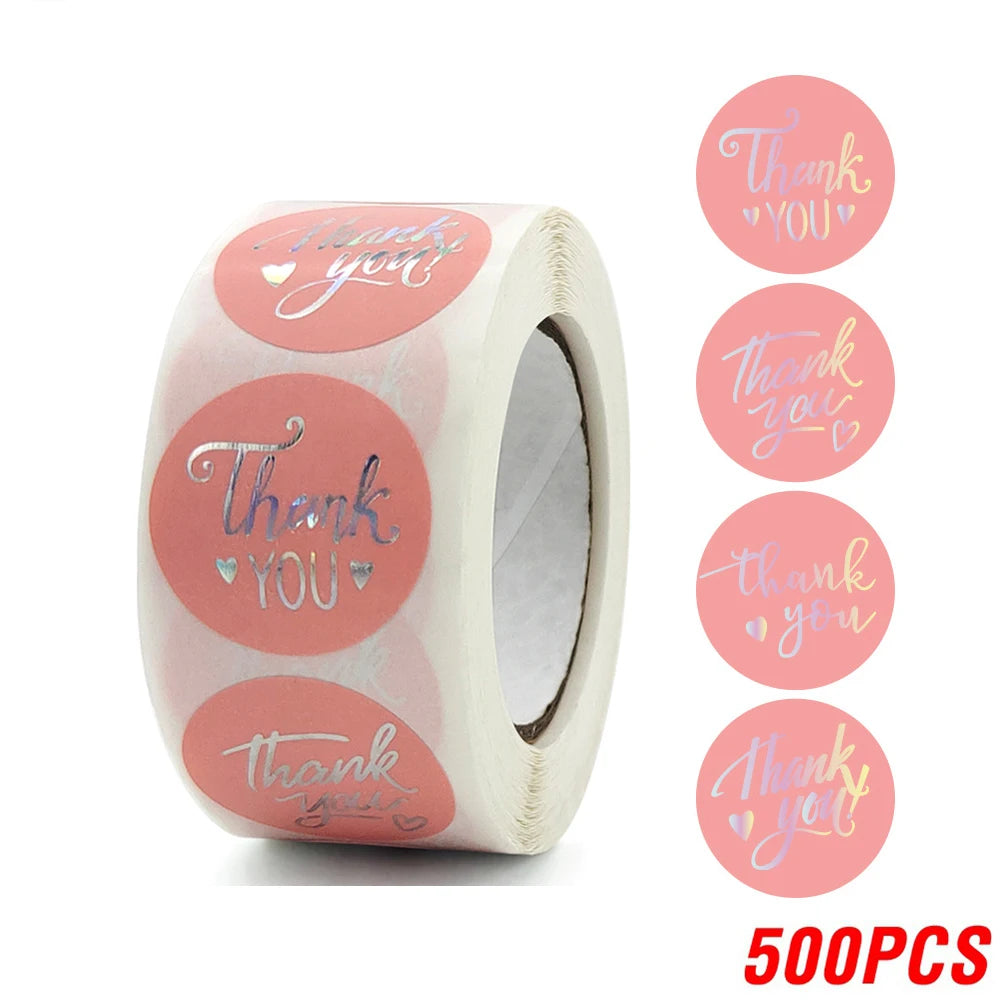 Roségold-Folie Dankes-Aufkleber 1inch Rund für Geschenk - Verpackung
