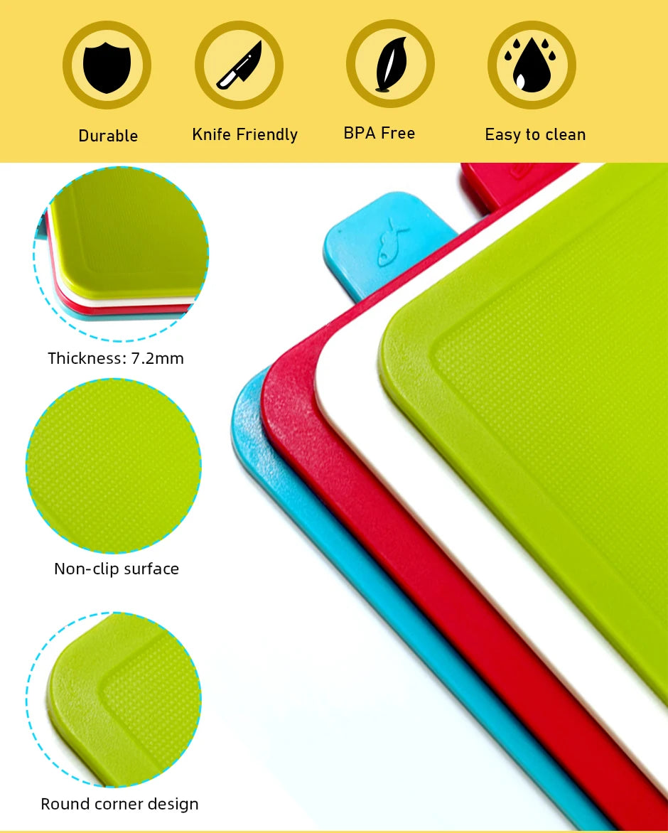 Anti Bakterielle Kunststoff Schneidebretter mit Halter Set spülmaschinenfest