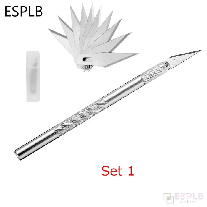 Metall Bastelmesser mit rutschfestem Griff und extra Klingen Set