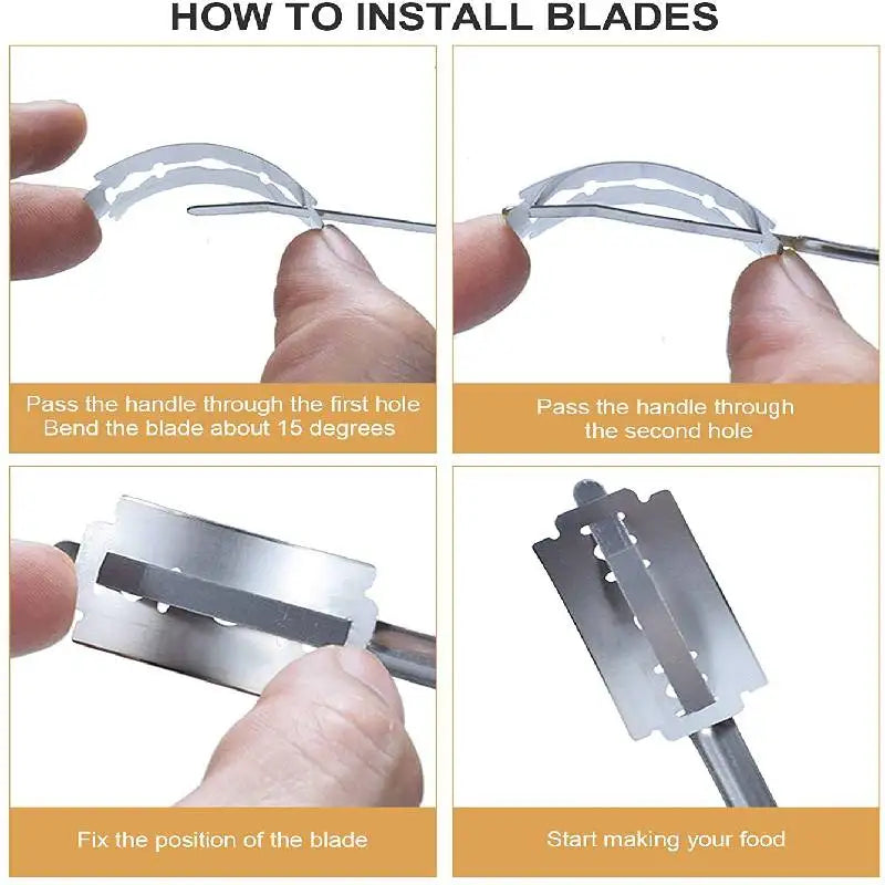 Brot Scoring Messer mit 5 Rasierklingen und Lederschutz für Teigschneider