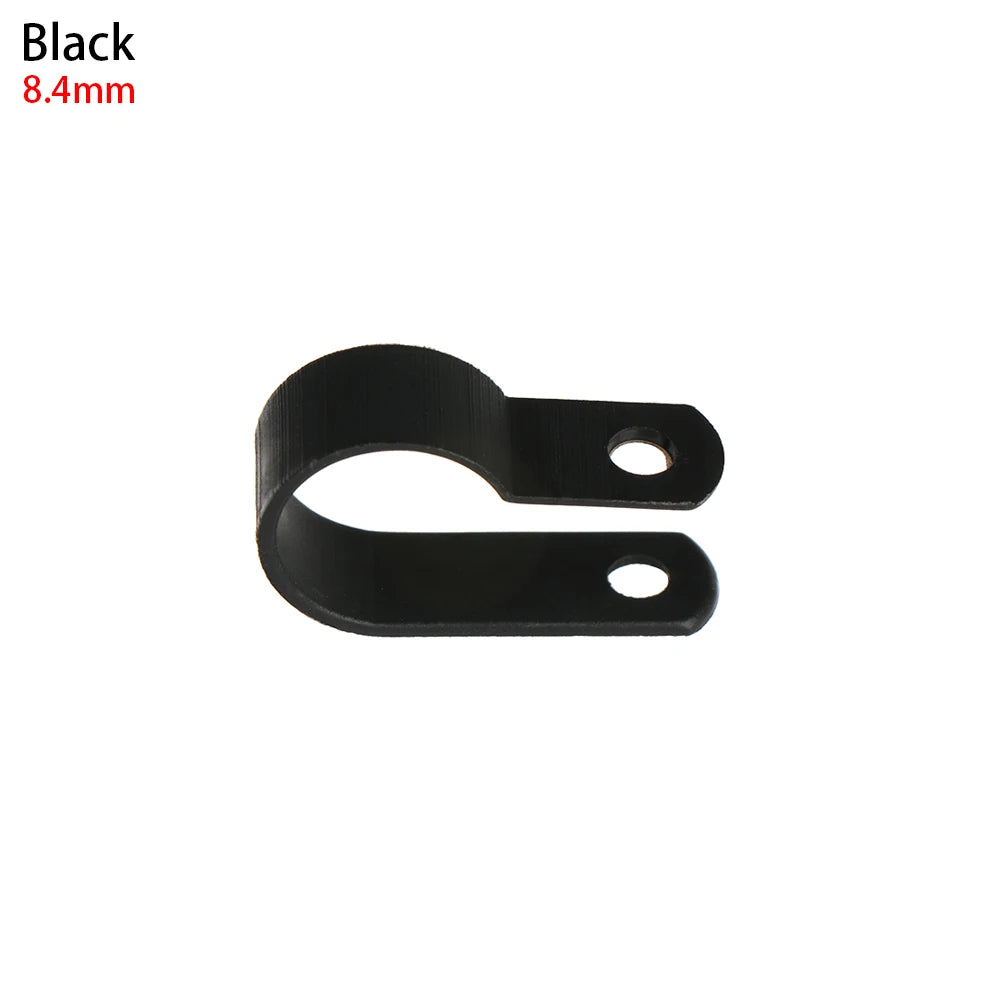 100x R-Typ Nylon Kabelklemmen Schwarz – Kabel Befestigung - Organisation
