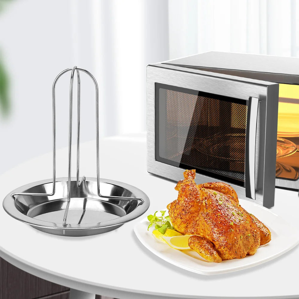 Saftig - Fettarm: Edelstahl Brathähnchen Rack für Grill und Ofen, 16 cm