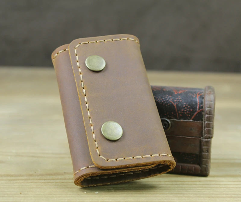 Handgemachtes echtes Leder Schlüsseletui für Herren und Damen