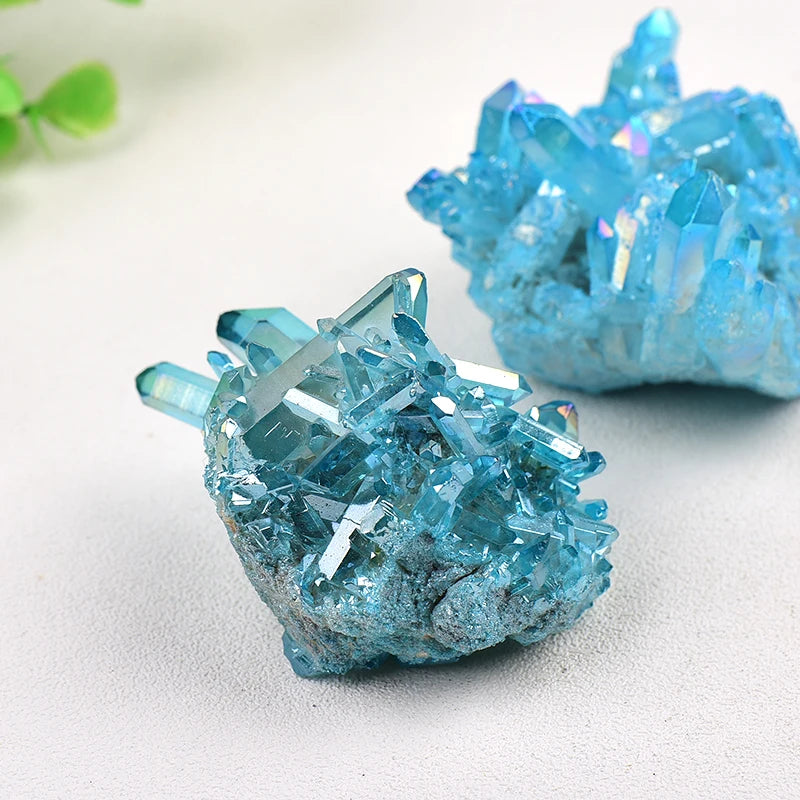 Natürlicher Blauer Quarz Kristall Cluster – Heilstein Deko Sammlung