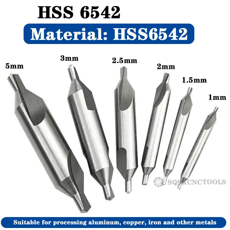 HSS Zentrierbohrer-Set 6-tlg. für präzise Metallbohrungen (1,0-5,0mm)