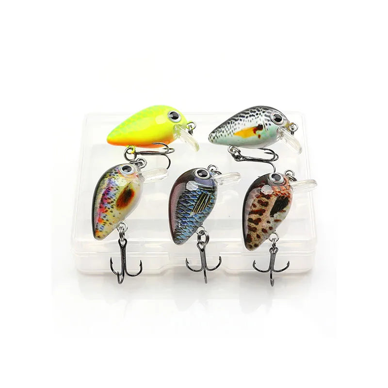 5 Mini Schwimmköder 3cm 1,5g Wobbler Köder für Süßwasser Angeln