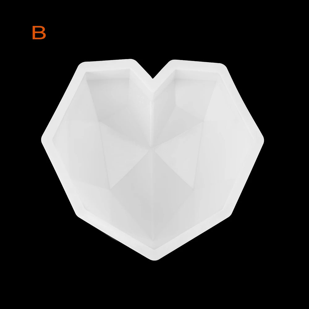 3D Silikonform Herz Diamant für Schokolade und Dessert