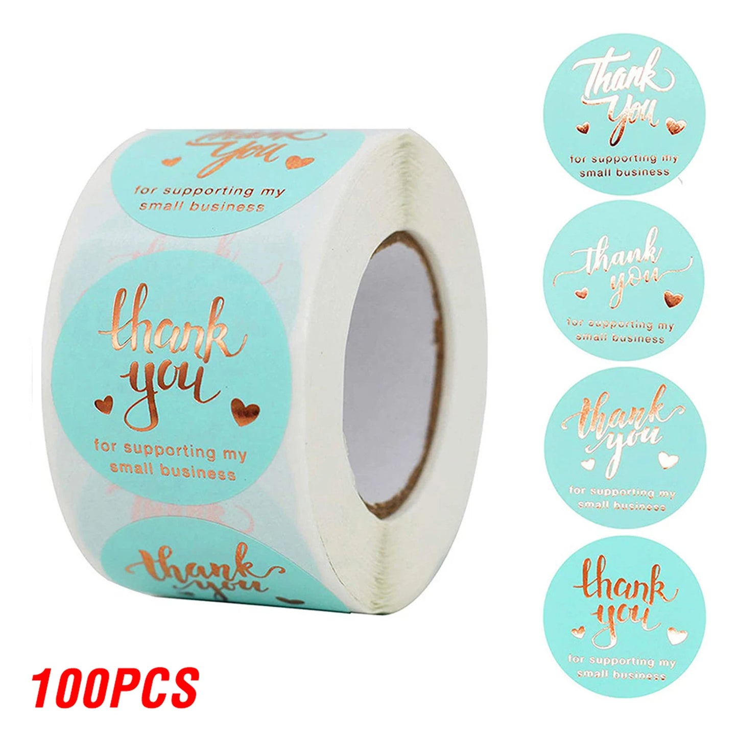 Roségold-Folie Dankes-Aufkleber 1inch Rund für Geschenk - Verpackung