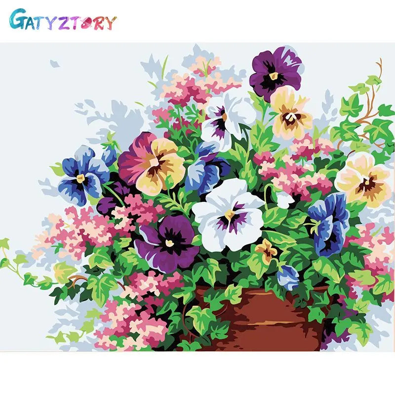 Gatyztory 40x50cm Ölgemälde durch Zahlen Blumen Leinwand