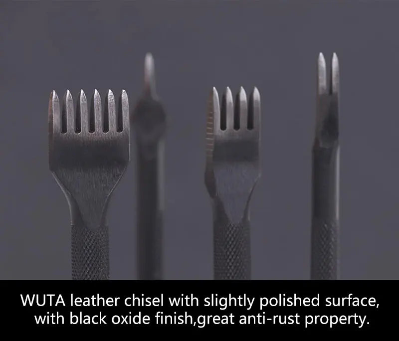 4 teiliges Lederhandwerk Meißel und Locher Set mit Diamantspitze