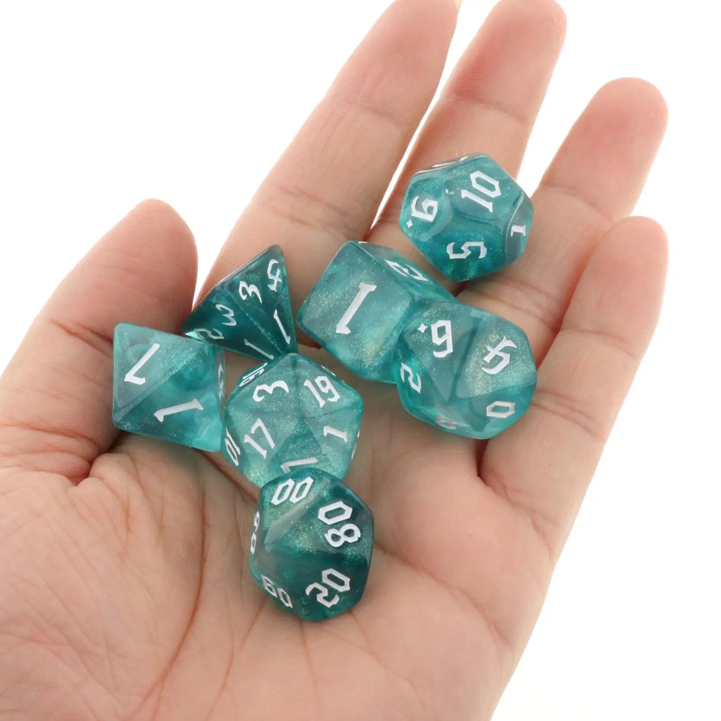 Vielseitiges 7-teiliges Würfelset für Rollenspiele und Tabletop