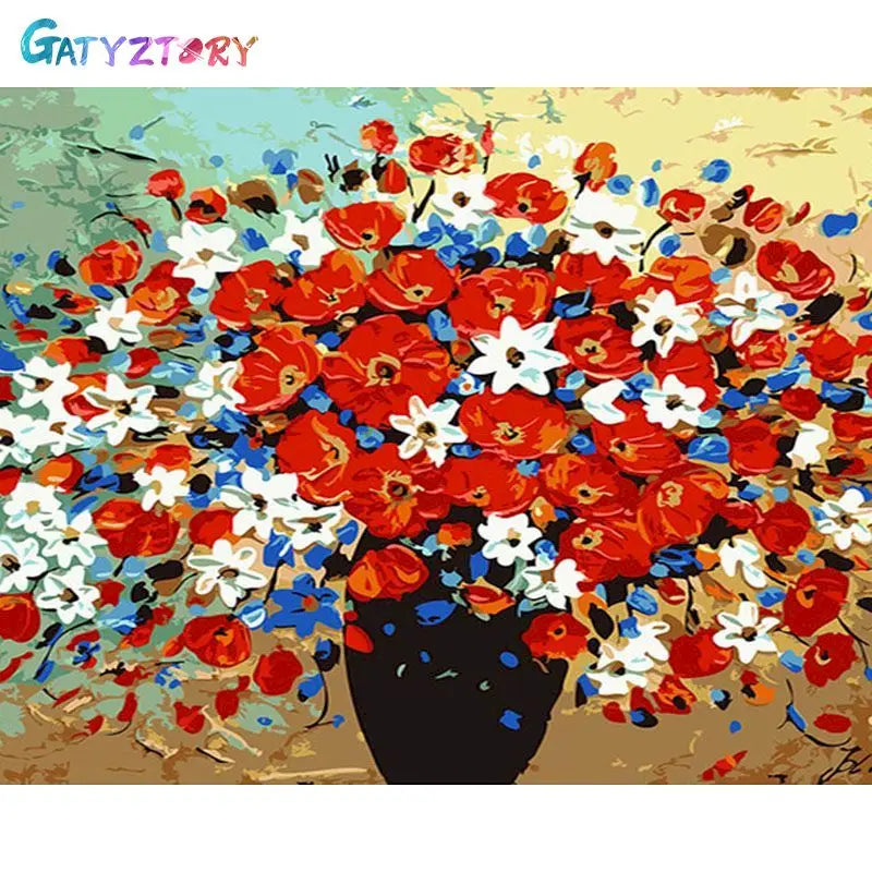 Gatyztory 40x50cm Ölgemälde durch Zahlen Blumen Leinwand