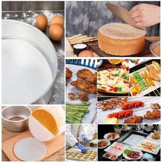 50 Stück Pergamentpapier Rund 6-9 Zoll Antihaft Backpapier für Kuchen