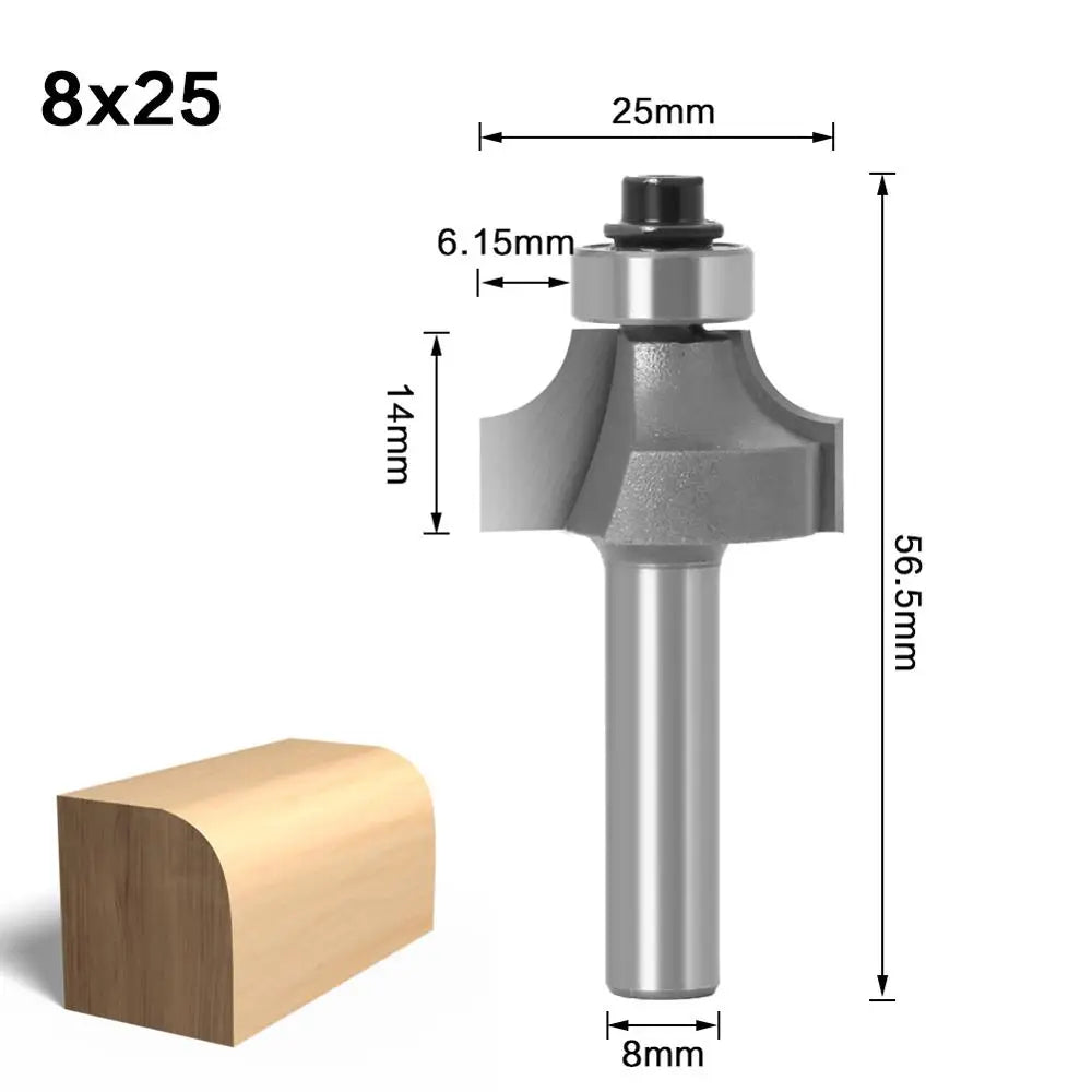 3-teiliges 8mm Schaft Router Bit Set mit Lager für Holzfräsen