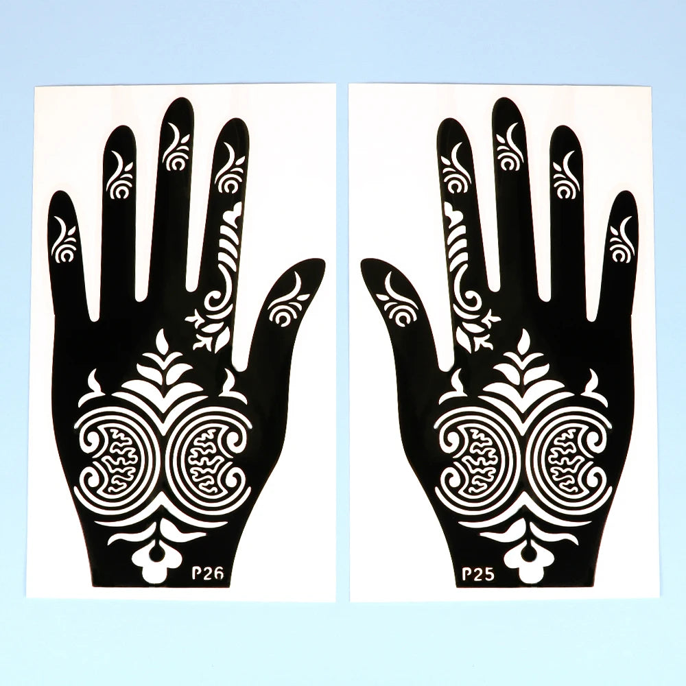 Temporäre Tattoo Schablone Hand Henna DIY Körperkunst Aufkleber