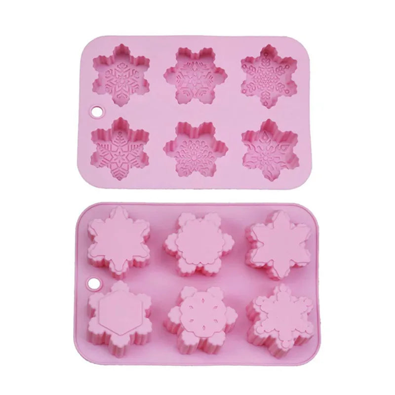 Weihnachtliche Schneeflocken Silikonform für Kerzen und Seifen DIY