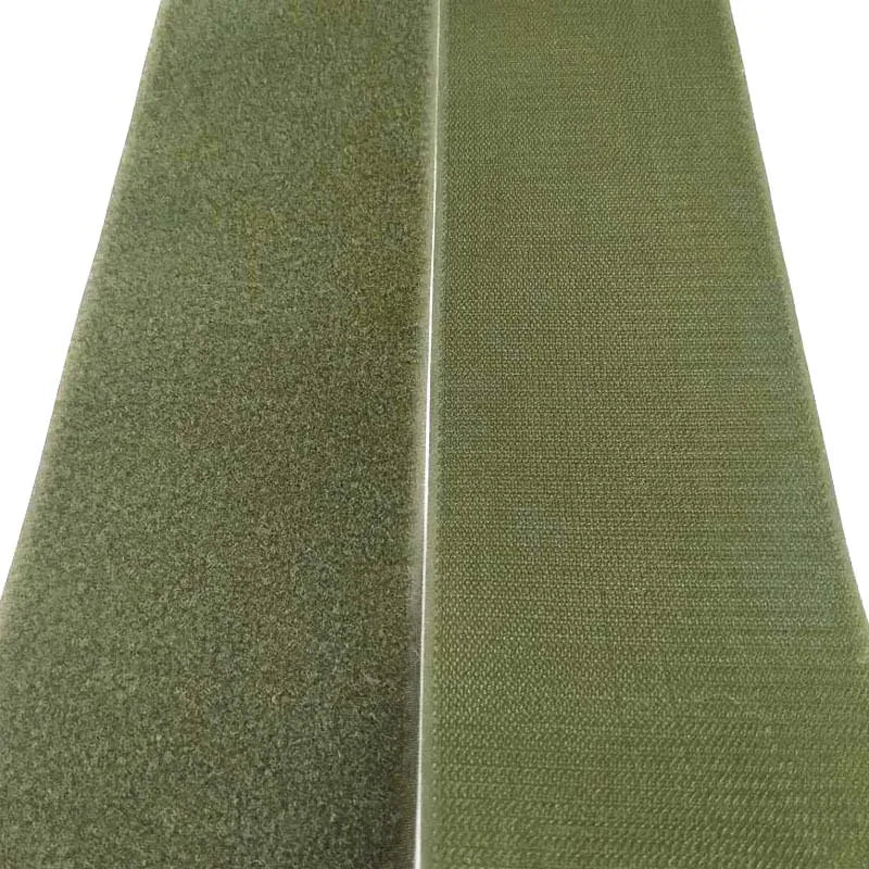 Olivfarbenes Hakenschlaufen-Befestigungsband zum Nähen 2-10 cm Breite