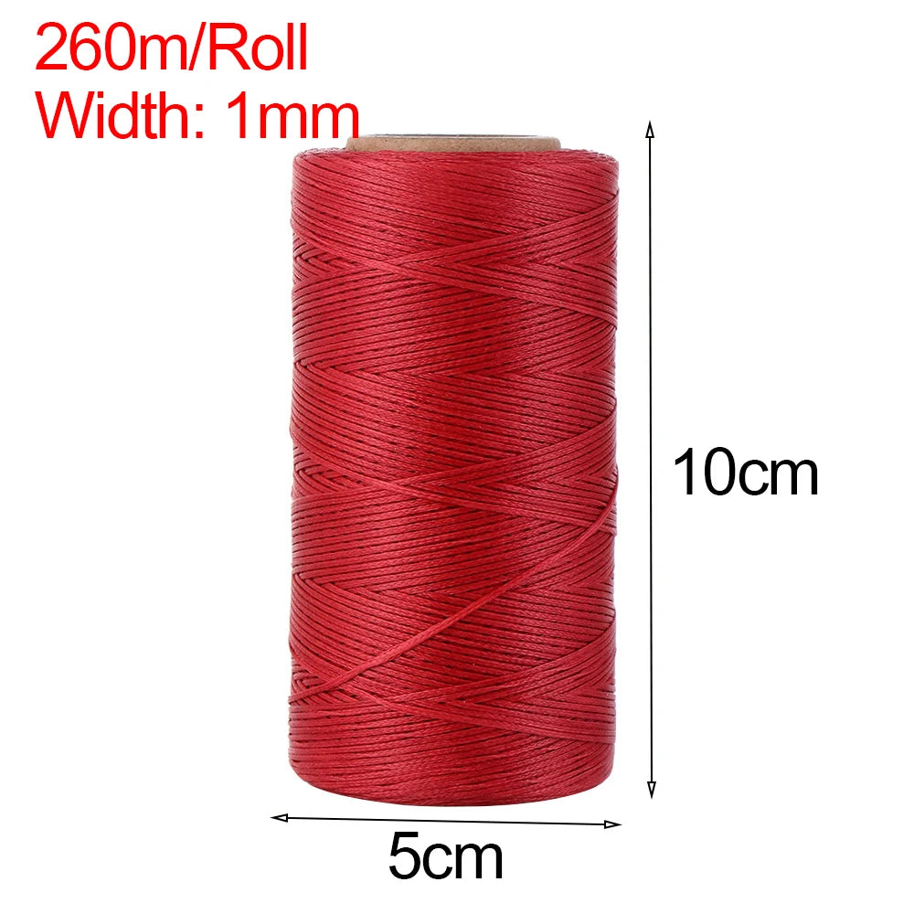 260m Gewachste Nähschnur 1mm für Lederarbeiten – 8 Farben-Yabubest - Home & More
