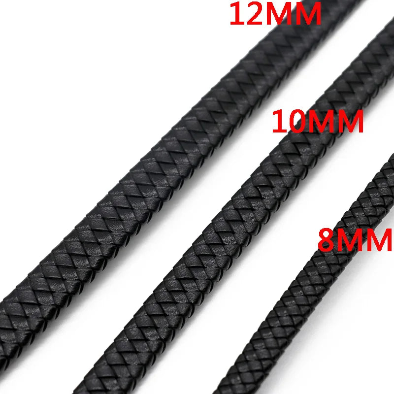 Flaches echtes Lederband 0,5 oder 1 Meter für Schmuck 8, 10 und 12 mm breit-Yabubest - Home & More