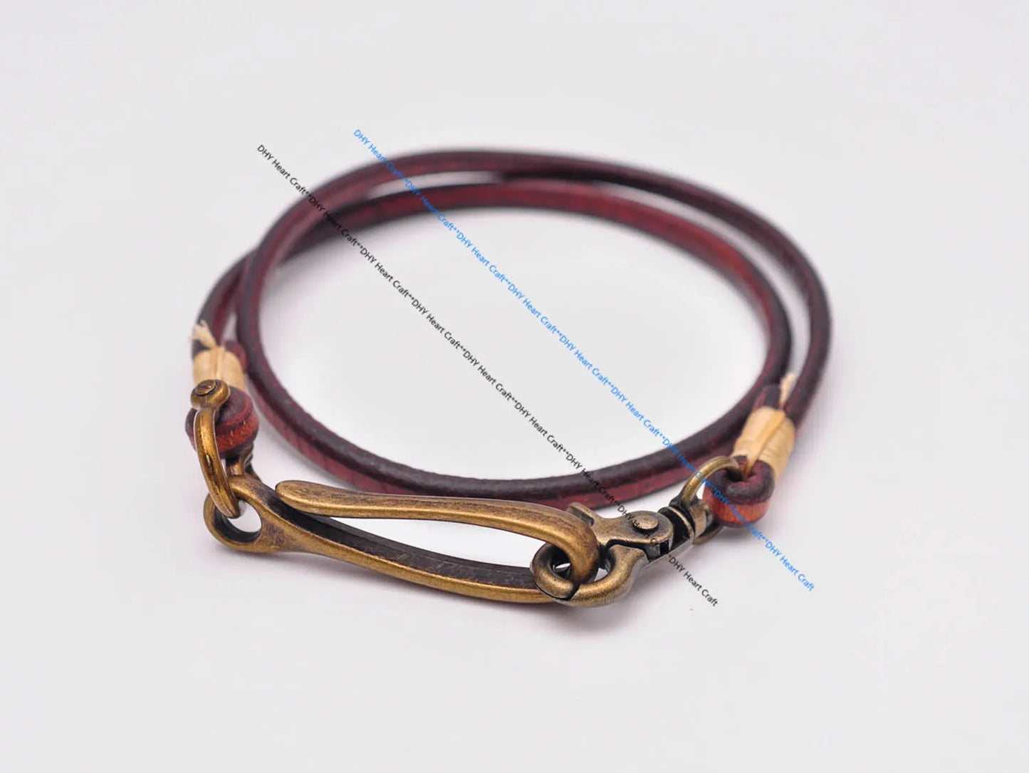 Handgemachter brauner Leder Schlüsselanhänger lange Brieftaschenkette-Yabubest - Home & More