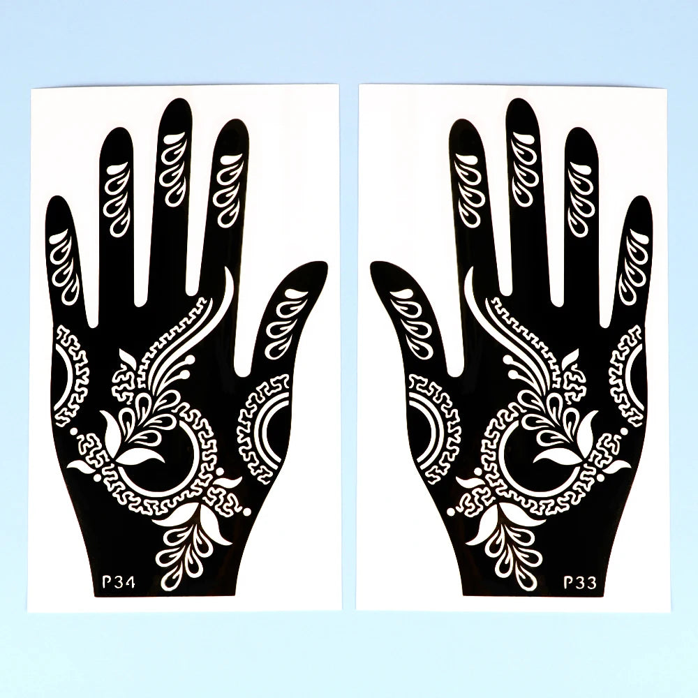 Temporäre Tattoo Schablone Hand Henna DIY Körperkunst Aufkleber