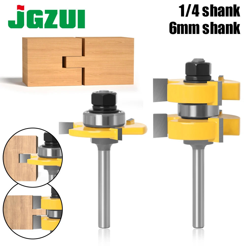 2-teiliges Fräser-Set mit 6 mm Schaft für Holzbearbeitung