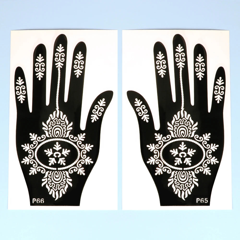 Temporäre Tattoo Schablone Hand Henna DIY Körperkunst Aufkleber