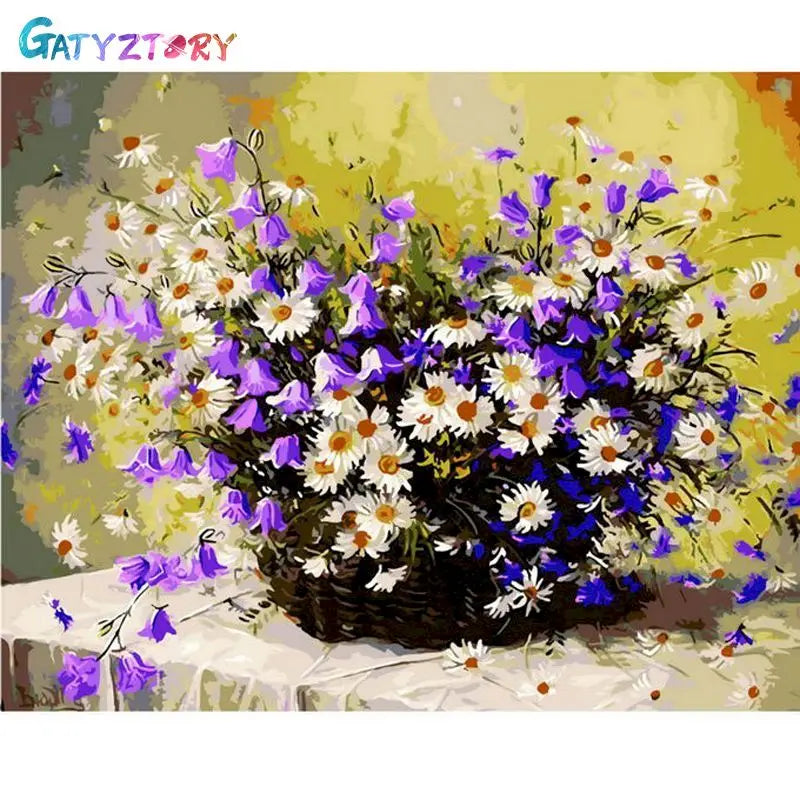 Gatyztory 40x50cm Ölgemälde durch Zahlen Blumen Leinwand