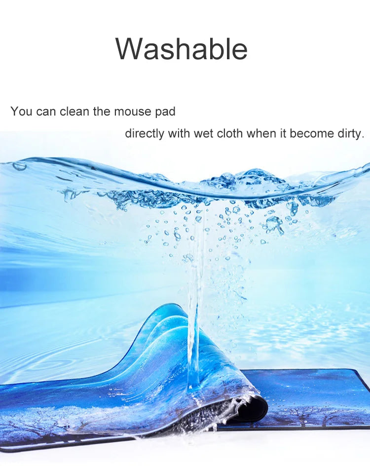 Buntes Gamer Mauspad Cloud Design 90x40cm für PC Schreibtisch